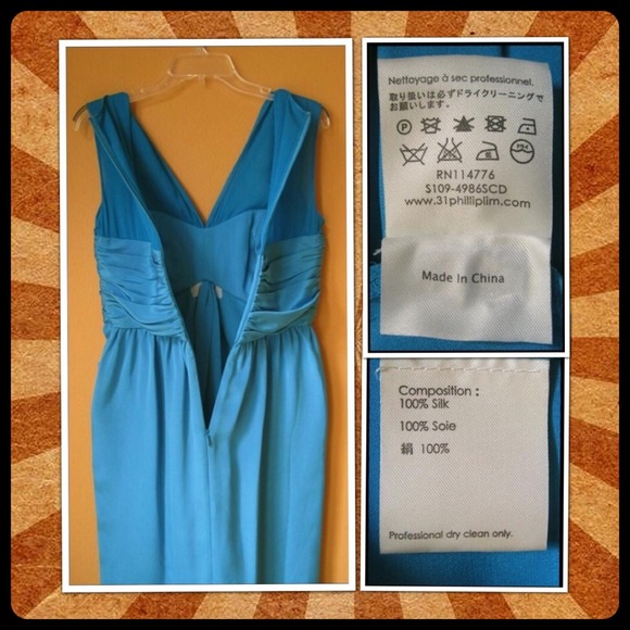 Phillip Lim Teal sleeveless Silk knee length dress - Picture 3 of 4