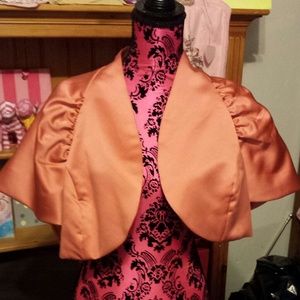 Davids bridal Cropped jacket.  Orange color. Sz 20