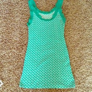 Green,white, and blue in dots tank