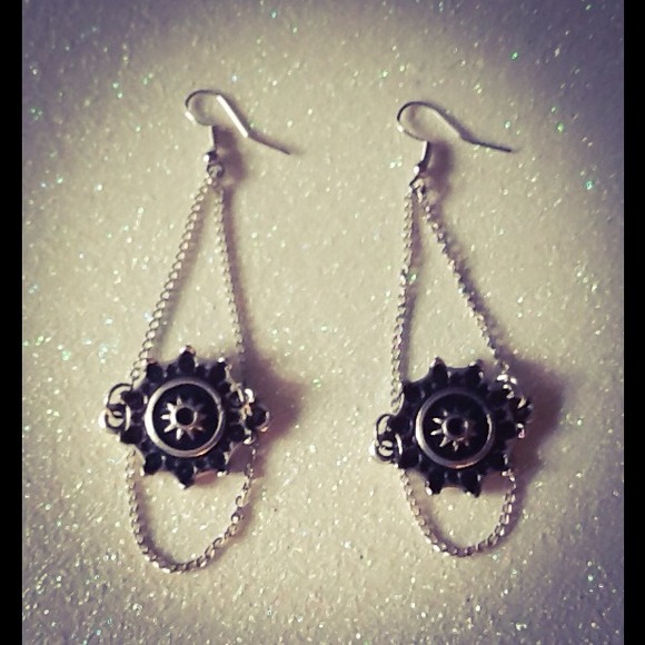 Silver Sunburst Earrings