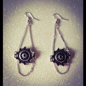 Silver Sunburst Earrings