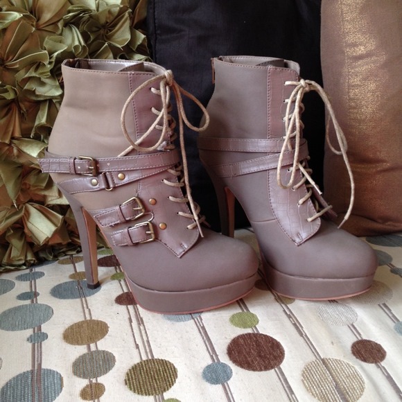 Taupe brown booties