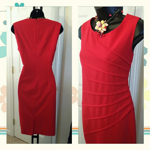 SOLD. Final price. Calvin Klein Red Dress - Picture 3 of 4