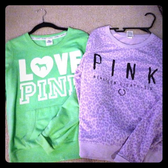 VS PINK crew neck sweater bundle.