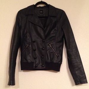 Obey Black Faux Leather Jacket