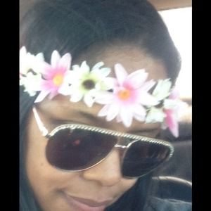 Pink and white hair halo flower lei headband.