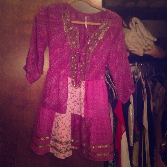Sheer purple and pink tunic/dress from Free People