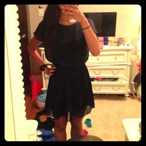 Navy blue chiffon dress