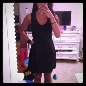 Vegan leather black dress