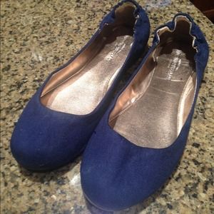 Navy Blue Suede Flats NWOT