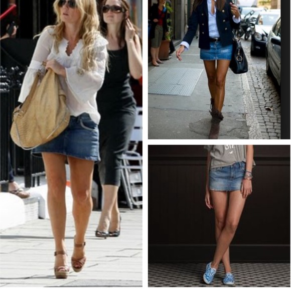 hollister denim mini skirt