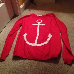 Red anchor pullover