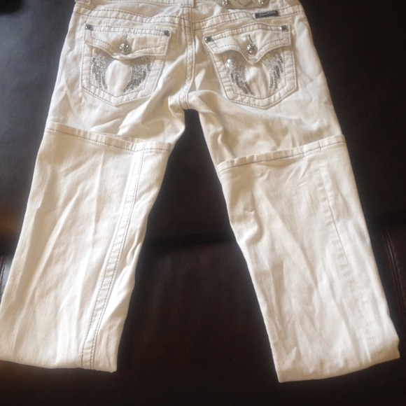 White Boot Cut Miss Me Jeans