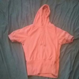 Coral colored short sleeved sweater