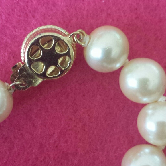 Extra long pearl and lapis lazuli stone necklace - Picture 2 of 3