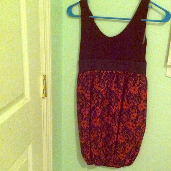 Black and red dress with floral design