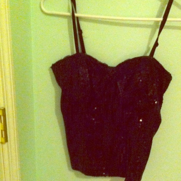 Black top with sequins. Great for New Years!