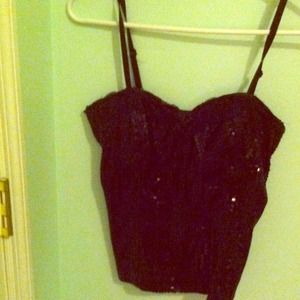 Black top with sequins. Great for New Years!