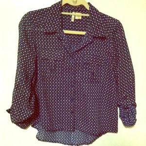 Blue Button-Down Blouse