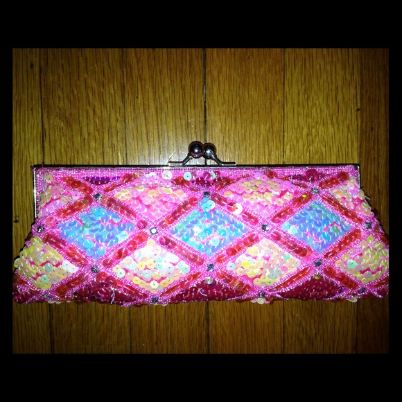 Colorful sequin clutch
