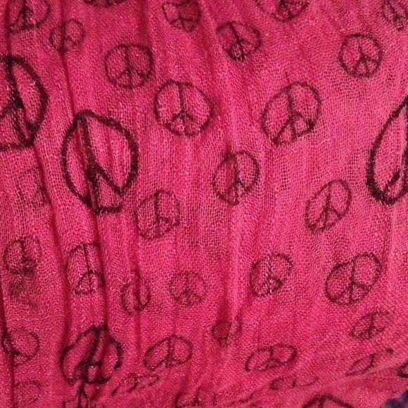 Pink peace sign scarf