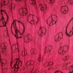 Pink peace sign scarf