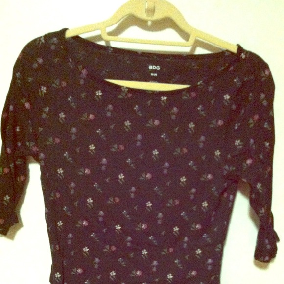 BDG: Floral Quarter-Sleeve T-Shirt