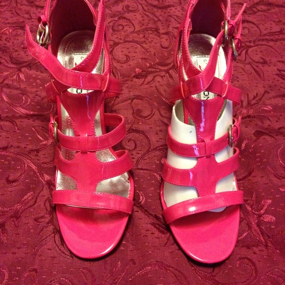 Fuchsia Pink Strappy Heels. Brand new
