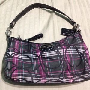 Pink & Black Plaid COACH handbag
