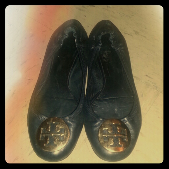 Tory Burch black reva flats size 8 - Picture 1 of 3