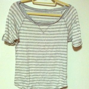 Aerie: Grey Striped Sailor T-Shirt