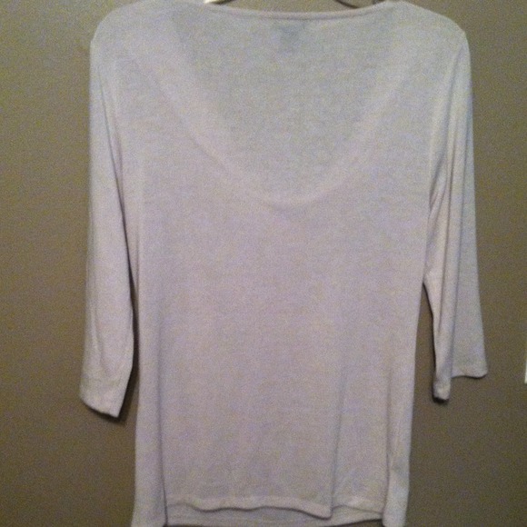 Oatmeal 3/4 sleeve sweater with cowl front . - Picture 3 of 3