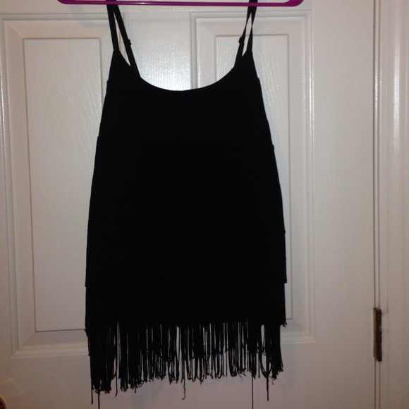 Black fringe tank top