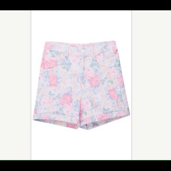 High waist floral shorts