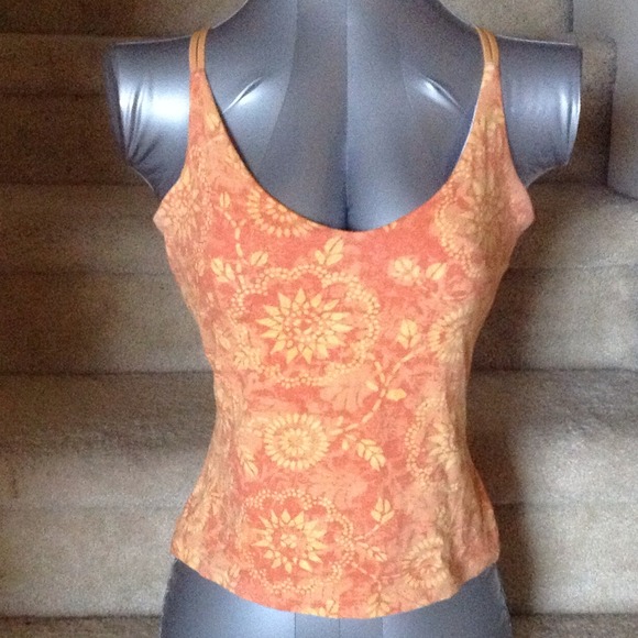 Orange Printed Tank - Picture 2 of 2