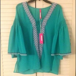 NWT Plenty by Tracy Reese peasant flutter sleeve!