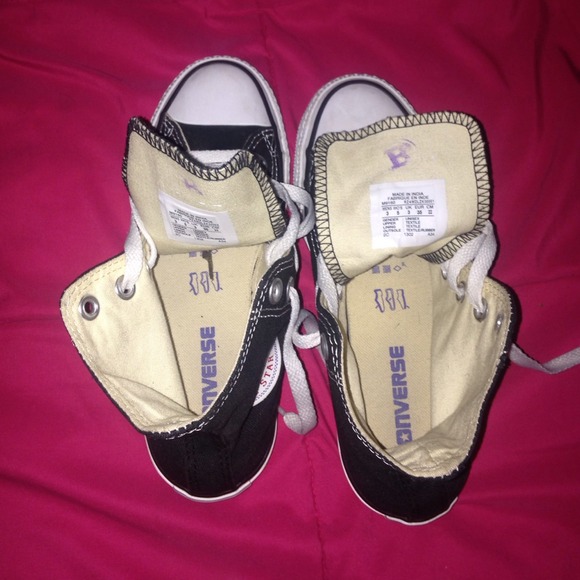 Black and white, high top converse. - Picture 4 of 4