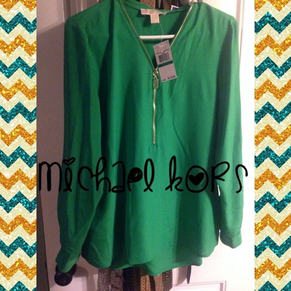 Green Michael kors blouse.