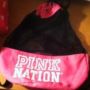 VS PINK mesh backpack.