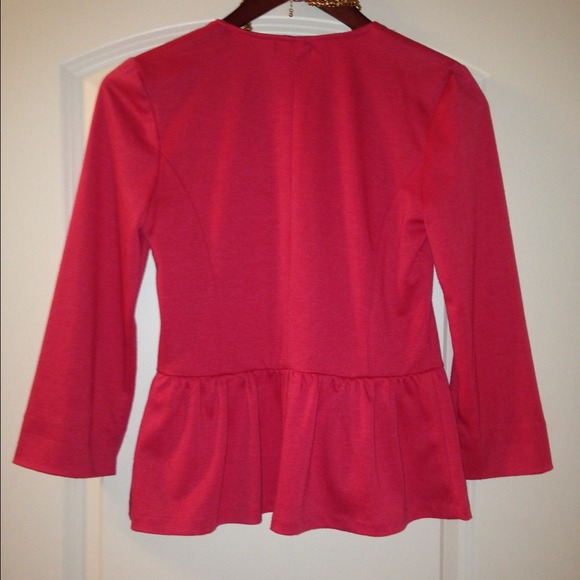 Red, Nordstrom, zip up, peplum jacket! - Picture 3 of 3