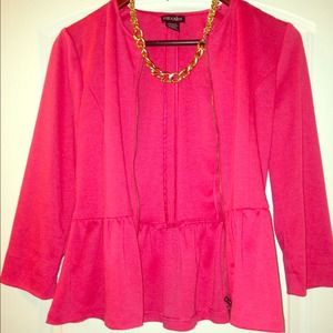 Red, Nordstrom, zip up, peplum jacket!