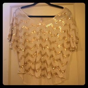 Creamy Gold Sequined shirt