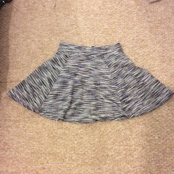 Black and white knit skater skirt.