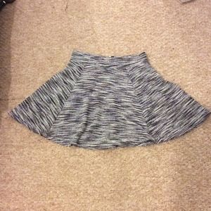 Black and white knit skater skirt.