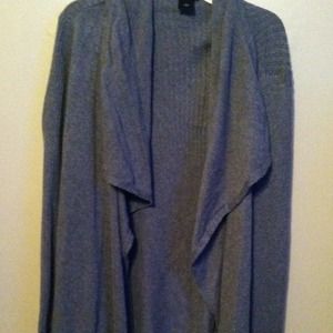 Charcoal gray cascading cardigan!