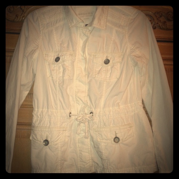 White cotton photographer's blazer