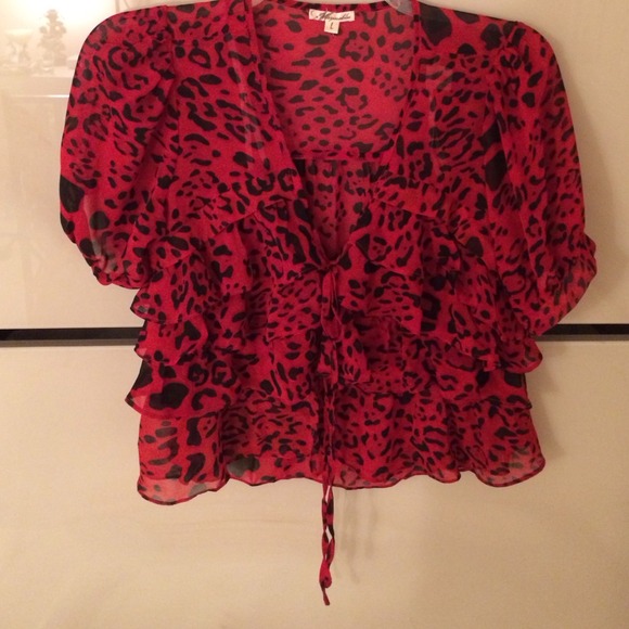 ⚡️REDUCED⚡️Red Leopard Print Top