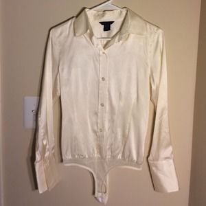 SOLD in bundle-VS Off white silk bodysuit top NWOT