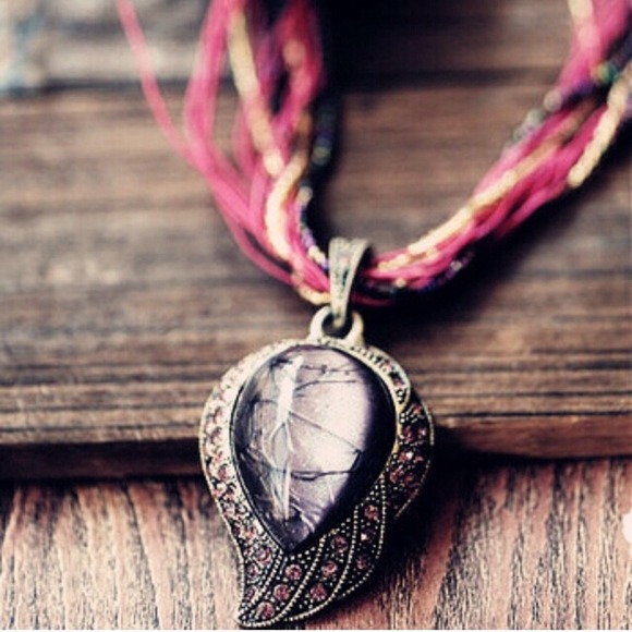 Water drop boho necklace