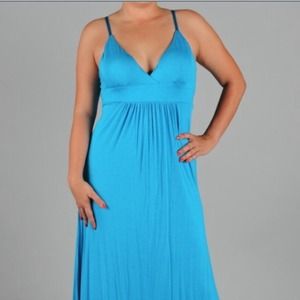 Woman's Turquoise Maxi Dress